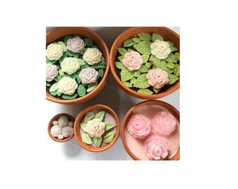 Vela de exterior con forma de maceta / Citronela y otros aceites esenciales / Cera de soja natural / Perfumada / Vegana y sin crueldad animal