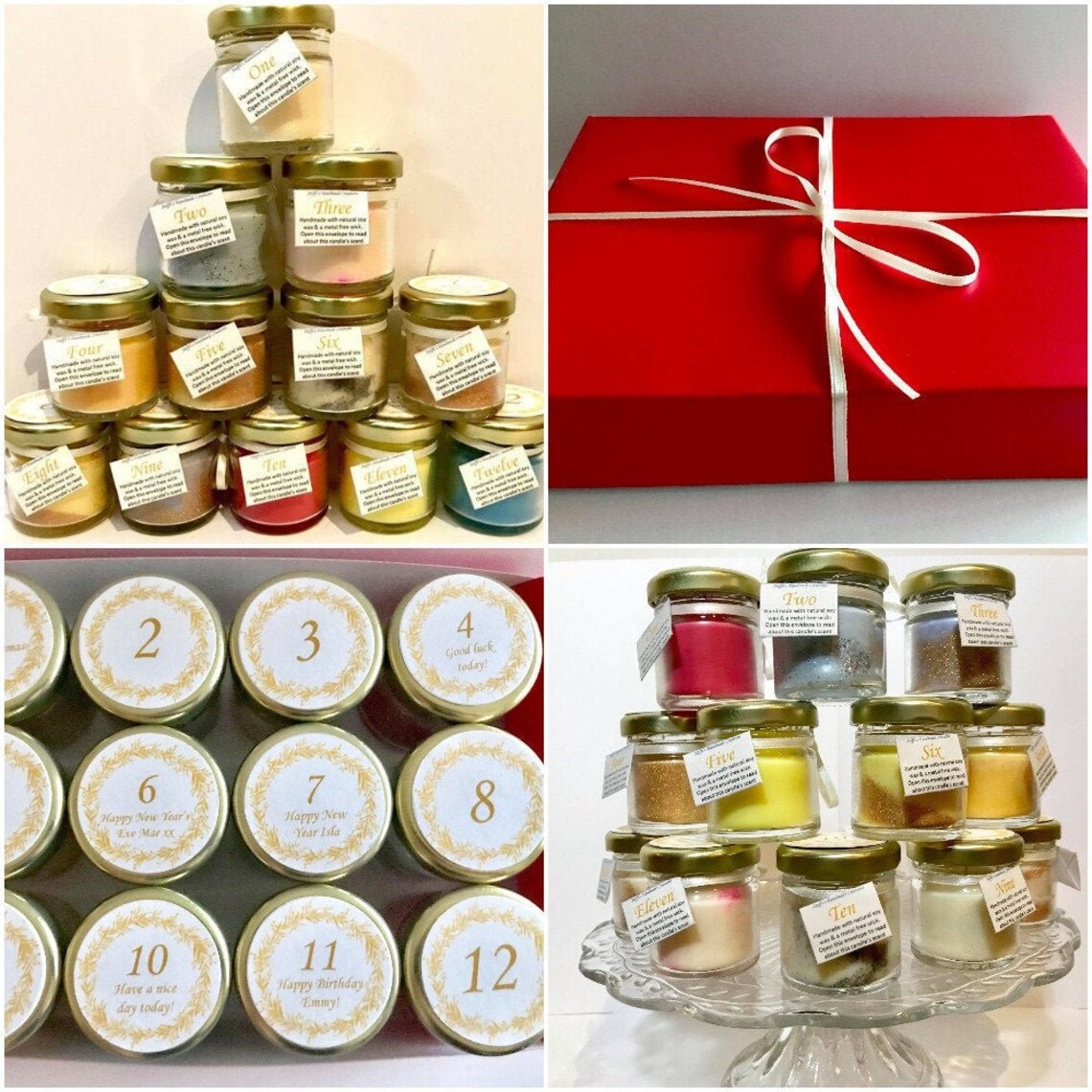 Personalised Candle Advent Calendar 12 Days Of Christmas Etsy