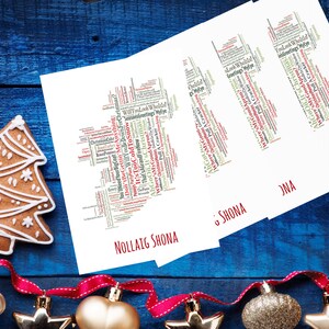 10er Pack Irish Christmas Mammy Map Grußkarte Irland Xmas Slang Wort Kunst Typografie Frohe Feiertage Merry Mutter Geschenk für Sie