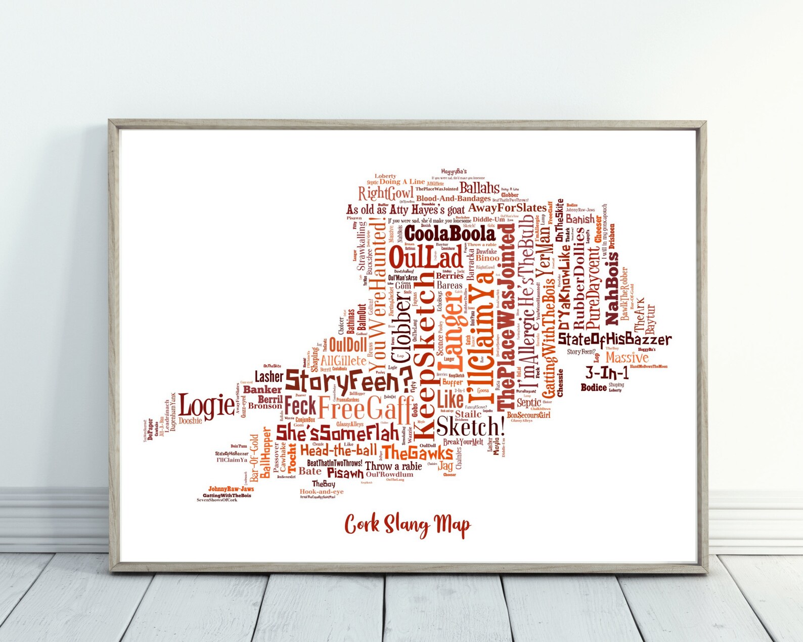 Cork Slang Map Word Art Funny Ireland Phrases Poster Print for Etsy