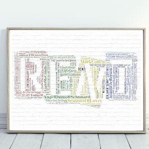 Rent Musical Word Art Print Typography Spotify Option FREE GIFT! Broadway Theatre Musicals West End Dance Seasons of Love