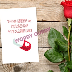 Vous avez besoin d'une dose de vitamine moi carte cadeau pour elle lui drôle petite amie, petit ami, femme, mari, fiancé, fiancé