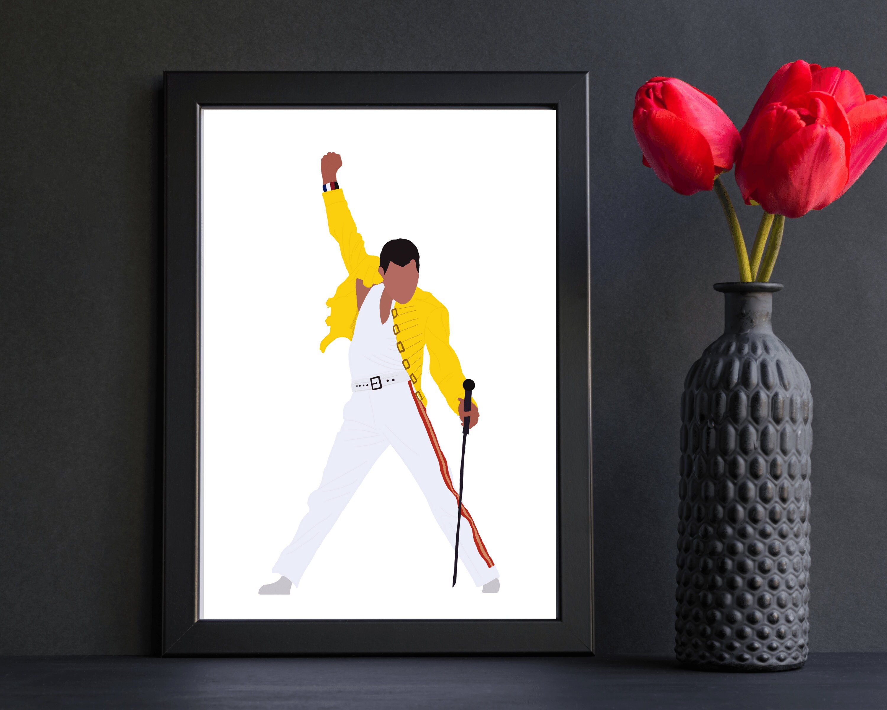 Freddie Mercury, Minimalist Fan Art Poster Print, Music, Home Decor