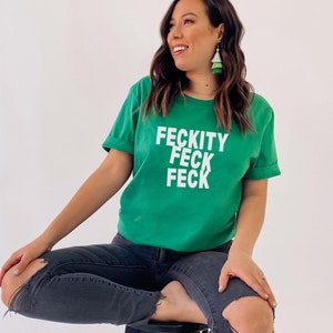 Irish Feck Tee Short-Sleeve Unisex T-Shirt St Patricks Day, Paddy, Irish, Ireland, Green, Shirt, Funny, Quote, Gift, Mens Tee, Womens Tee