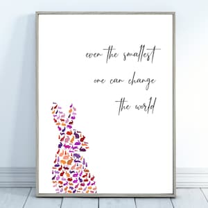 Kaninchen inspirierende Zitat 6 Farboptionen Wort Kunstdruck Typografie Peter Rabbit Zitat Kindergarten Poster Kinderzimmer Bunny Baby Girl