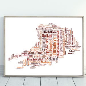 Cork Slang Map Wort Kunst Lustiges Irland Phrasen Poster Druck für die Person, die alles hat Typografie Corkonian Geschenk Geburtstagsgeschenk Geschenk
