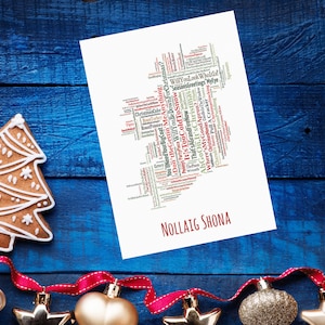 Irish Christmas Mammy Map Grußkarte Spotlight Irland Karte mit lustigen Karte Weihnachten Irish Coffee Happy Holidays Happy Mother Geschenk für Sie