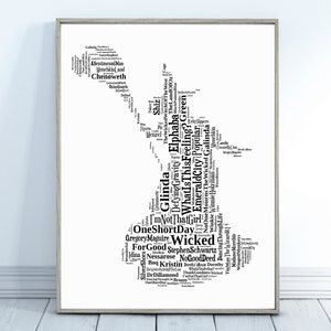 Wicked Witch Word Art Print Typography Spotify Option Musical Theatre Broadway Theatre Musicals West End 30th 40th 50th 60th