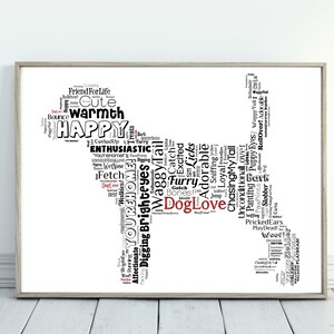 Beagle Dog Love Word Art Print, Free Optional Customization, FREE GIFT, Free Delivery- Gift Birthday 30th, 40th, 50th, 60th, Puppy Love