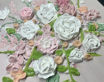 Wedding Bouquet recreation, Wedding flowers, Anniversary gift, Customized gift, Ranunculus, Wedding flower art, Gift for Bride, Neutrals