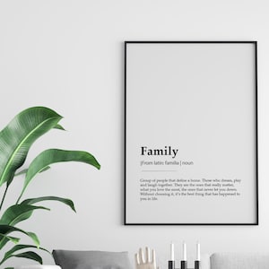 Family Definition Print - Printable Wall ART | Quote Print, typography print | Minimalist Print | Family Poster | Instant Download