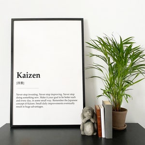 Kaizen Definition Print - Printable Wall Art | Quote Print | Dictionary Print | Minimalist Print | Japanese Poster | Instant Download