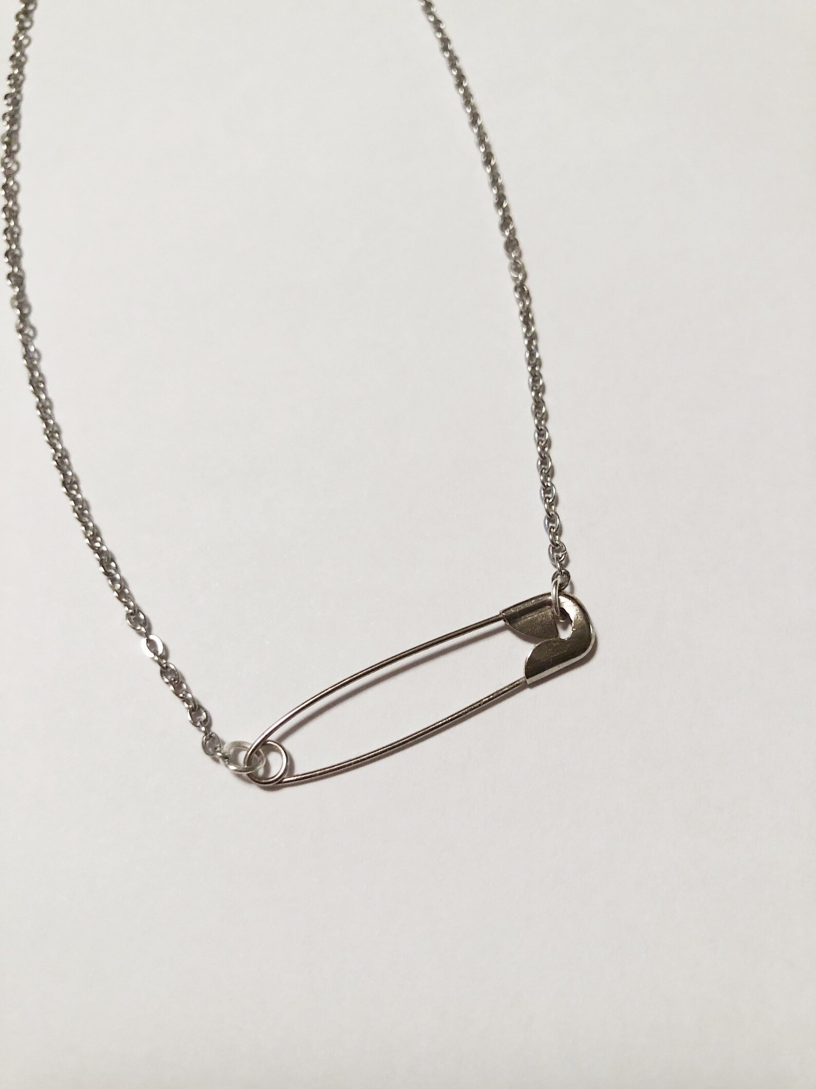 Safety Pin Necklace Etsy