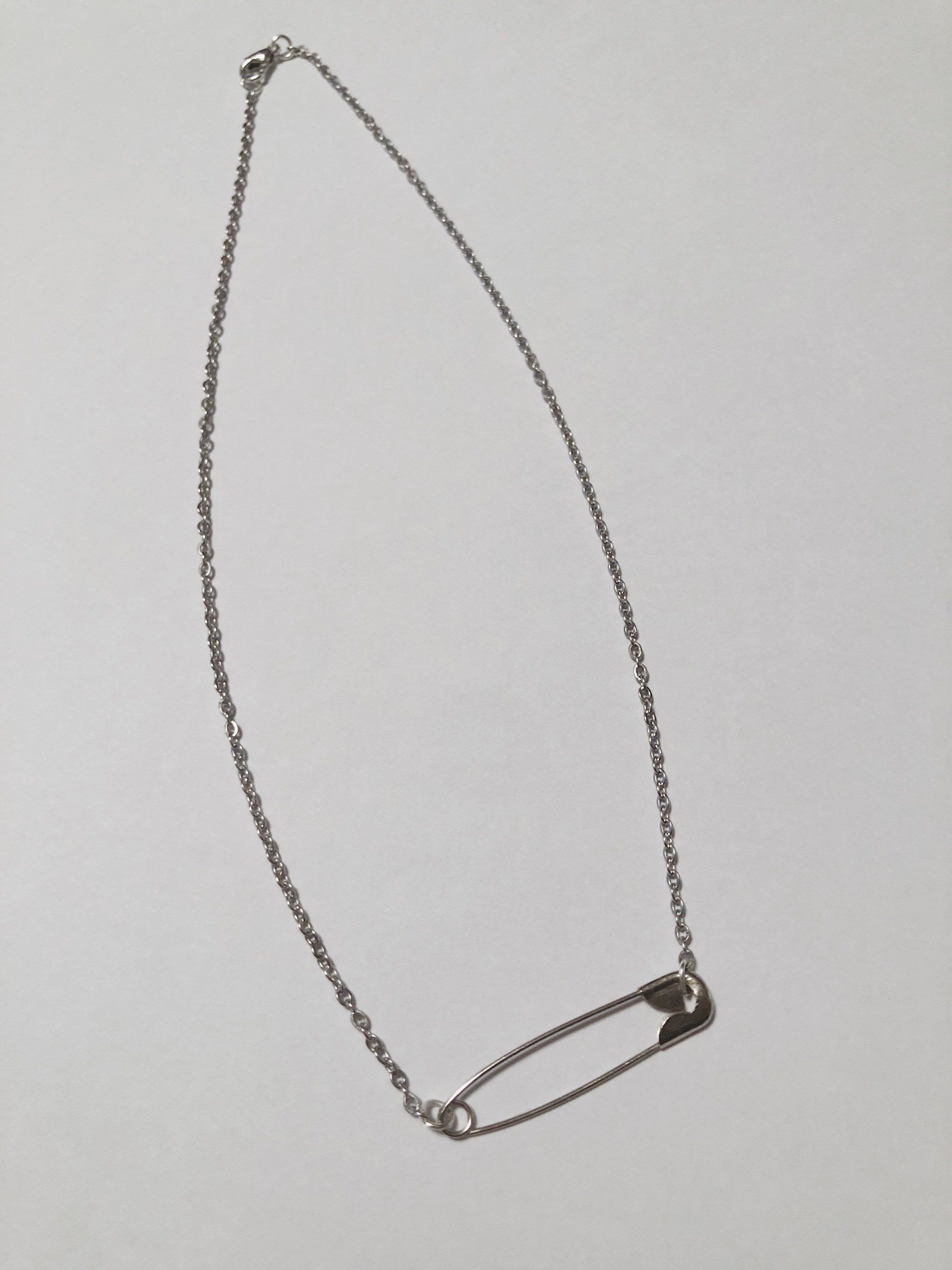 Safety Pin Necklace Etsy