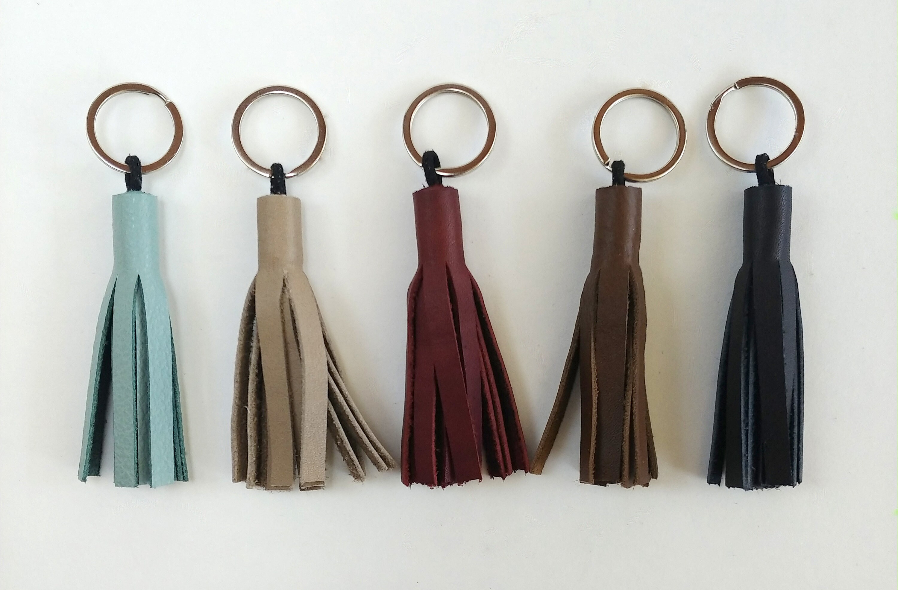 Leather Tassel Keychain Handmade Tassel Keyring Fringe Key Etsy