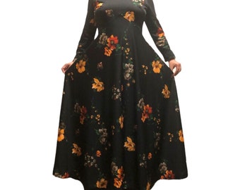 Vintage 70s Floral Long Sleeves Fit Flare Dress By Etsy Vintage 70s Floral Long Sleeves Fit Flare Dress By Etsy