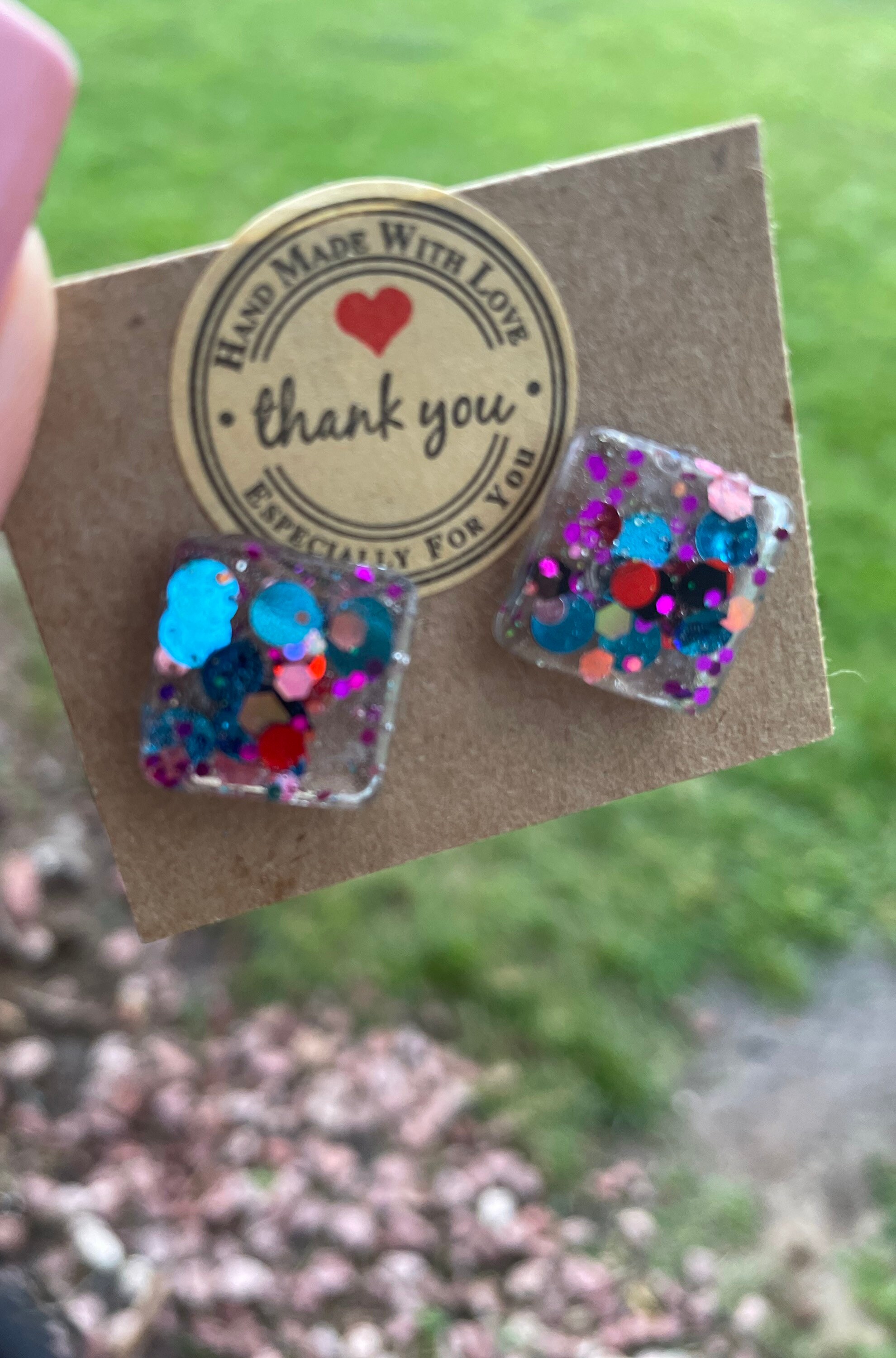 Unique Confetti Earrings Handmade light weight. Surgical Etsy