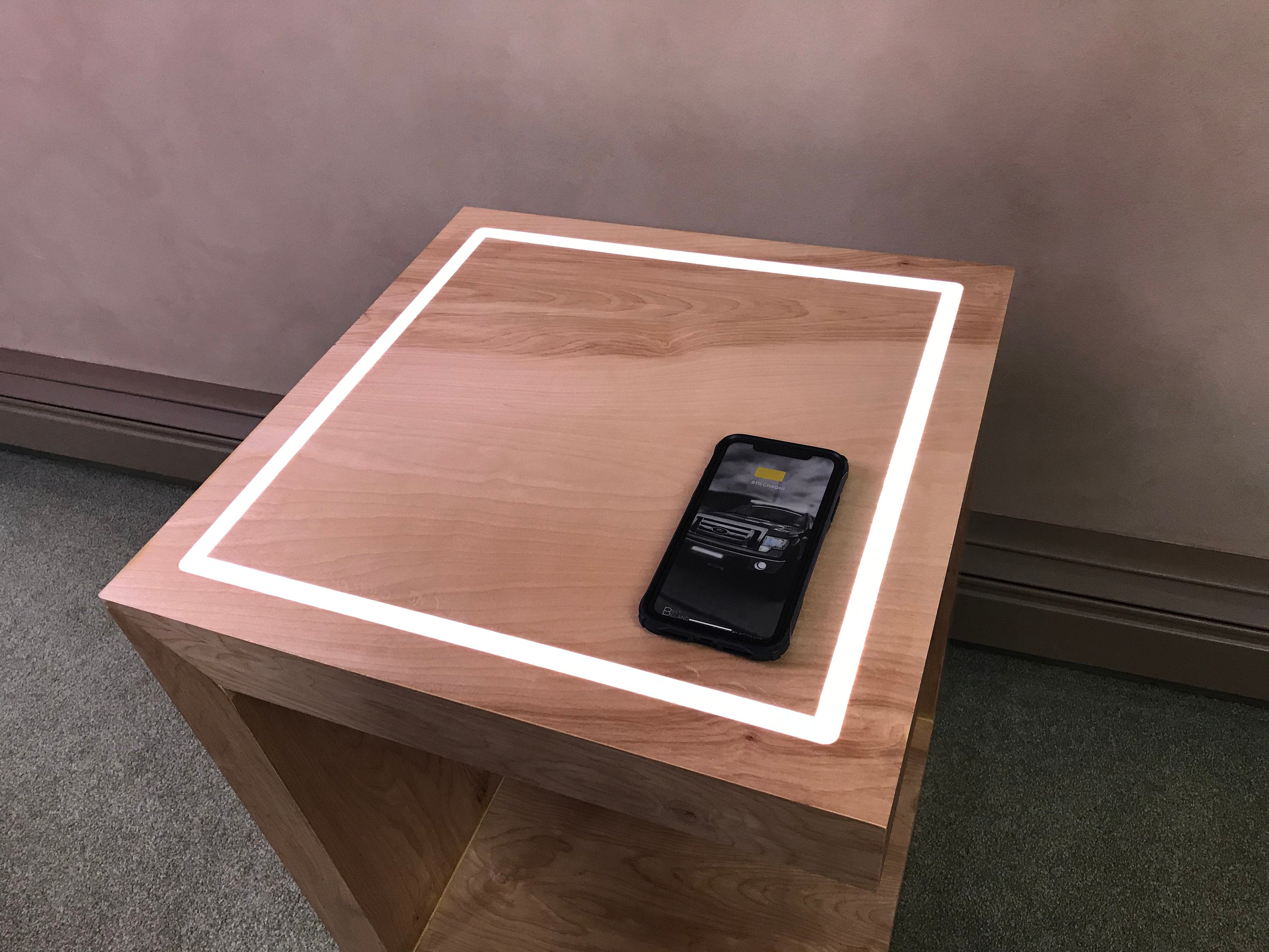 Modern Nightstand With LED Top and Hidden Wireless Charging Etsy Canada
