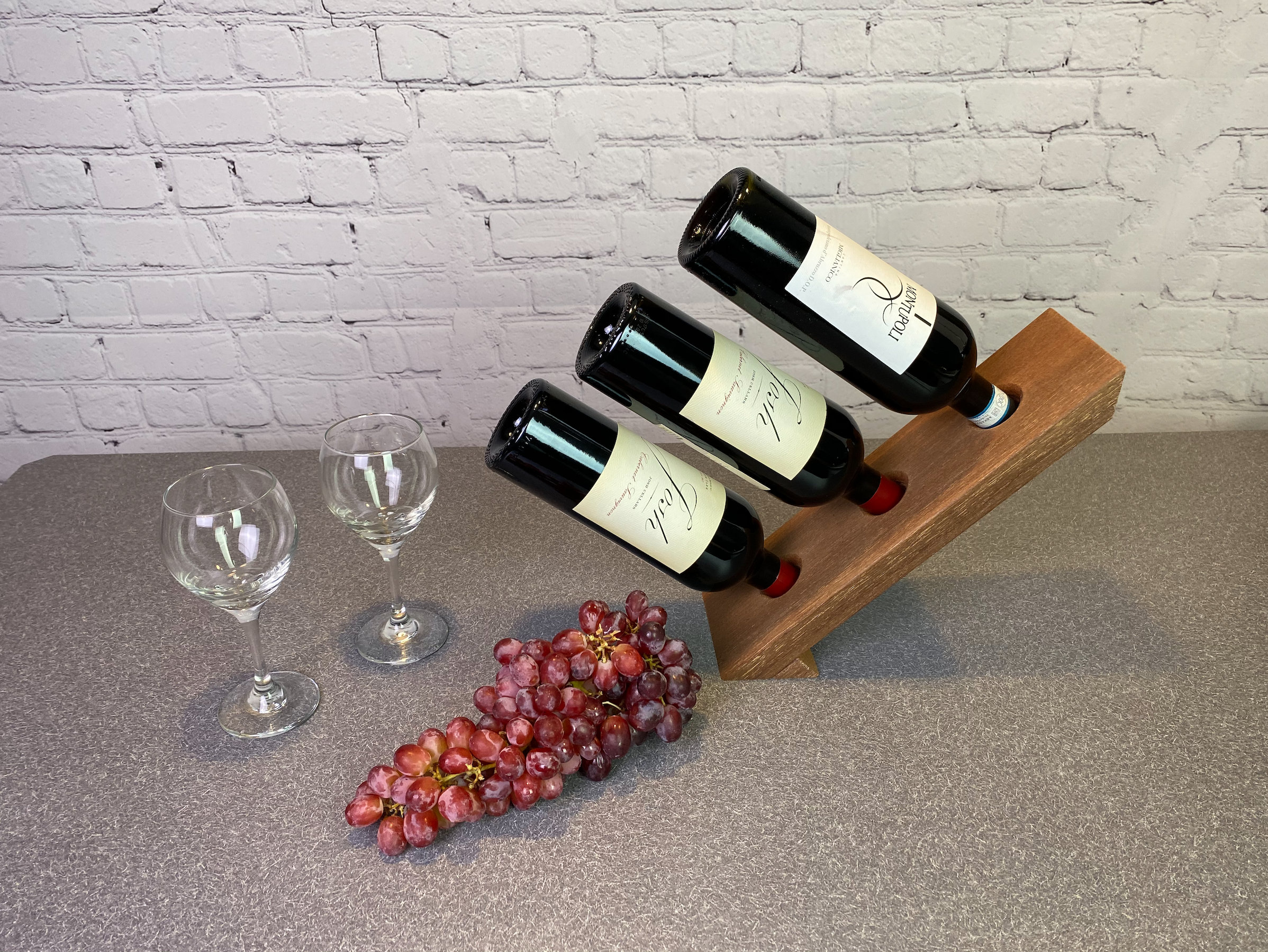 Angled wine bottle holder sale