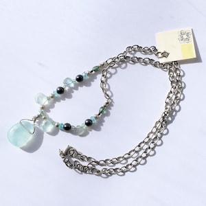 Artisan Crafted Handmade Sterling Silver Fluorite Pearl Necklace