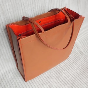 Coach 1941 Collection Skinny Tote 20515 in Saddle and Orange EUC