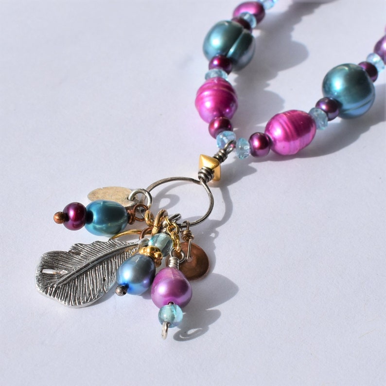 NWT Pearl Gold Pink shops Tourmaline Apatite Sterling Necklace