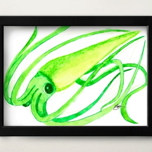 Watercolor Giant Squid