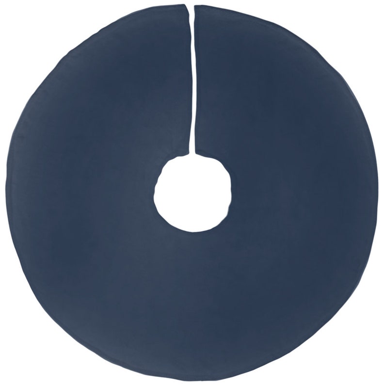 Deep Ocean Blue Classic Christmas Tree Skirt