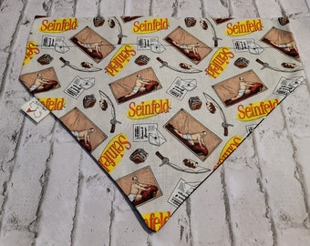 SEINFELD TV George Character Dog Bandana * Handcrafted Pet Friendly * Over the Collar Design * Reversible * Cotton * Unique & Funky