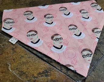 RBG Dog Bandana: Ruth Bader Ginsburg Pet Scarf, Over-the-Collar