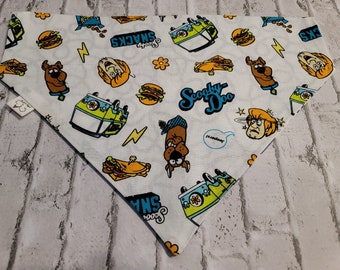 SCOOBY Snacks Shaggy Mystery Machine  Dog Bandana * Handcrafted Pet Friendly * Over the Collar Design * Reversible * Cotton * Unique & Funky