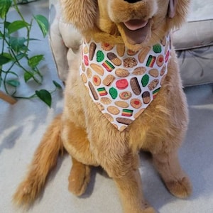 ITALIAN COOKIES Over the Collar Dog Bandana / Reversible / Handmade / Pet Scarf /Accessory for your Pup