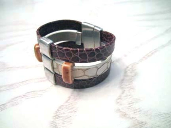 6 34 triple strand leather bracelet