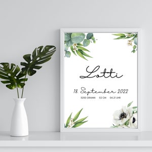 Cadeau pour la naissance A4 | Affiche | Table de naissance - personnalisée