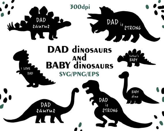 Dino Clipart Baby Dinosaur Clipart Father S Day Svg Etsy
