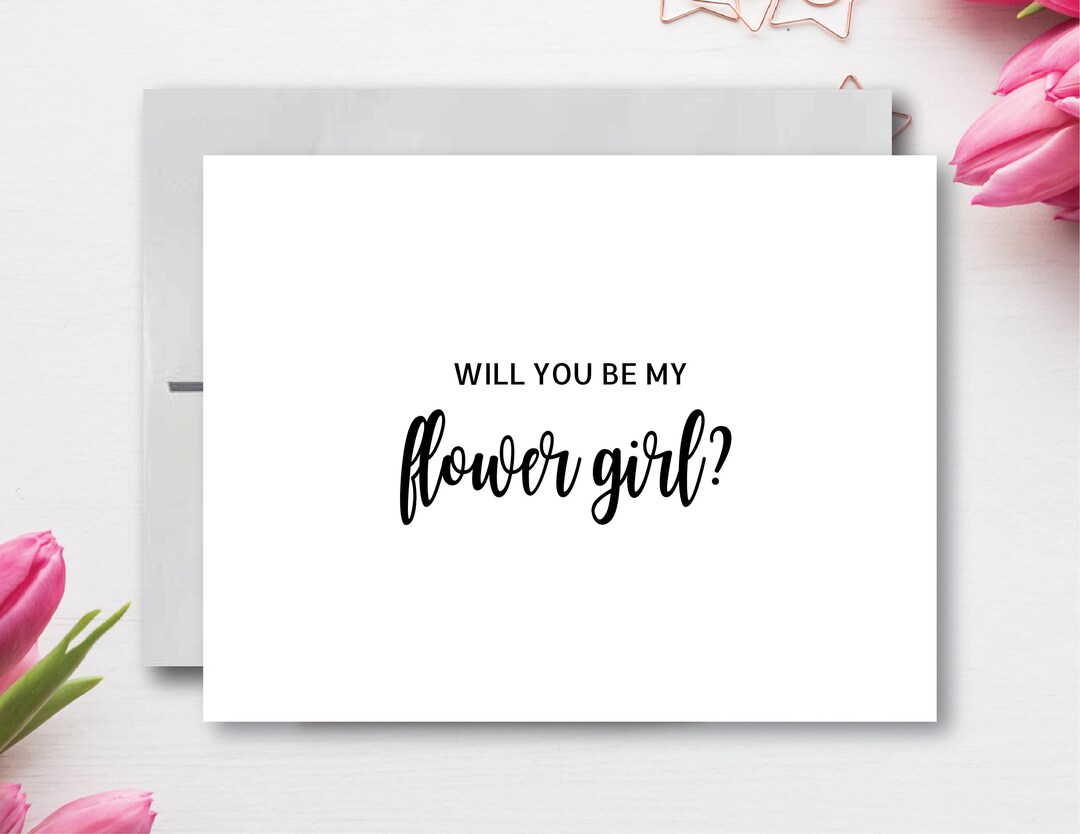 Will You Be Our Flower Girl Printable Card Wedding Attendant Card ...