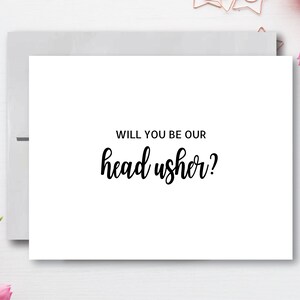 Willst du unser Head Usher druckbare Karte sein | Hochzeitsbegleiter Karte | Sofort Download | Druck DIY Karte | Bitte Usher, ein Teil von Wedding zu werden
