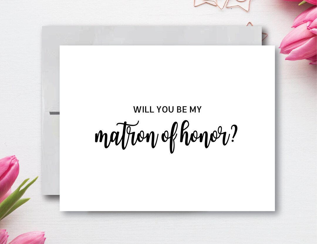 Will You Be My Matron of Honor Printable Card Wedding Etsy