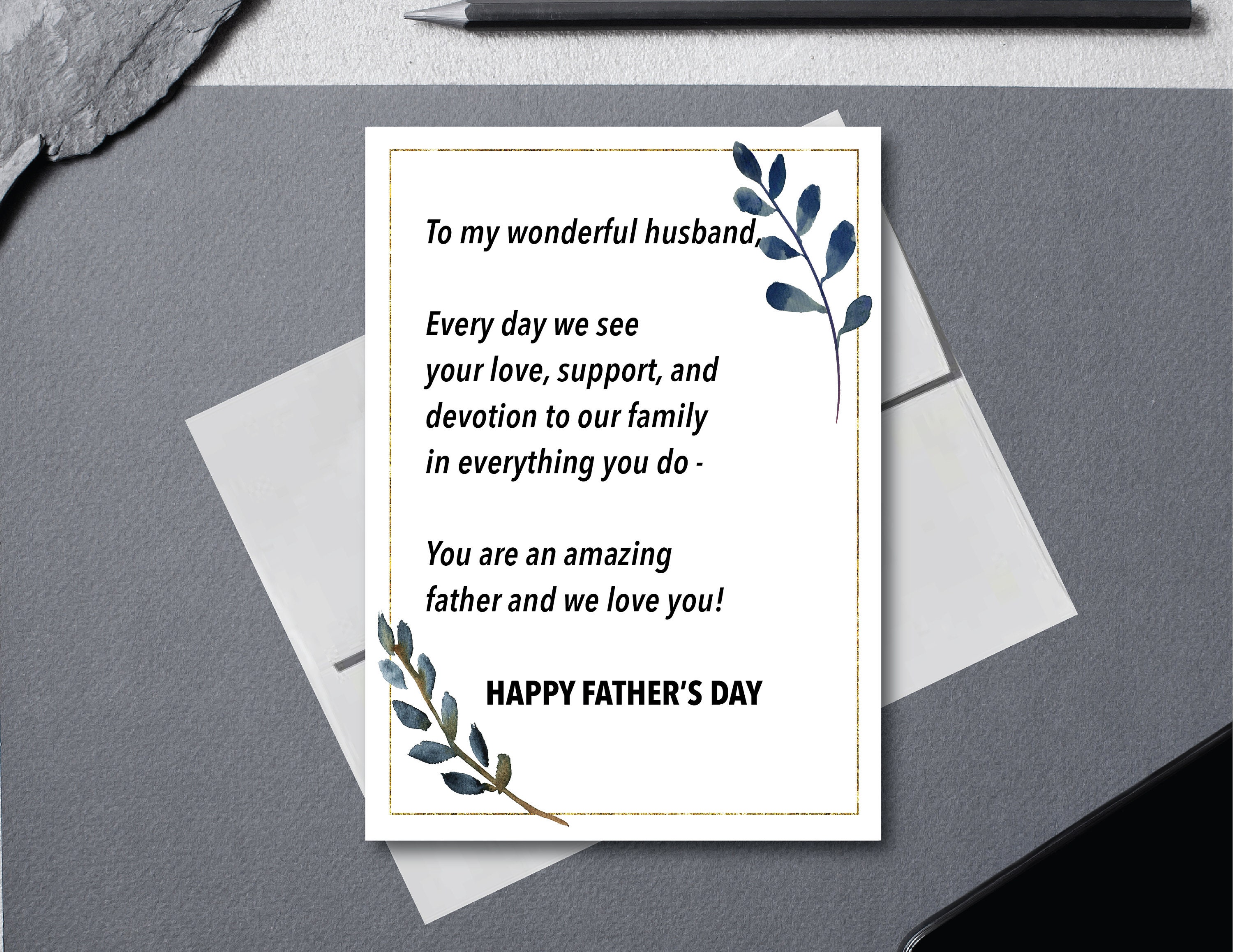 Father's Day Card for Husband Printable Father's Day Card Happy Father ...