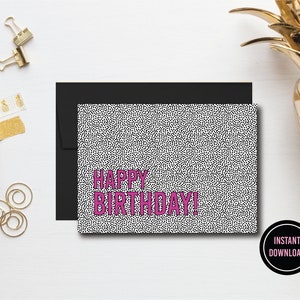 Carte joyeux anniversaire | Carte d'anniversaire imprimable à pois | Carte imprimable | Téléchargement instantané | Imprimez votre propre carte | Carte imprimable bricolage