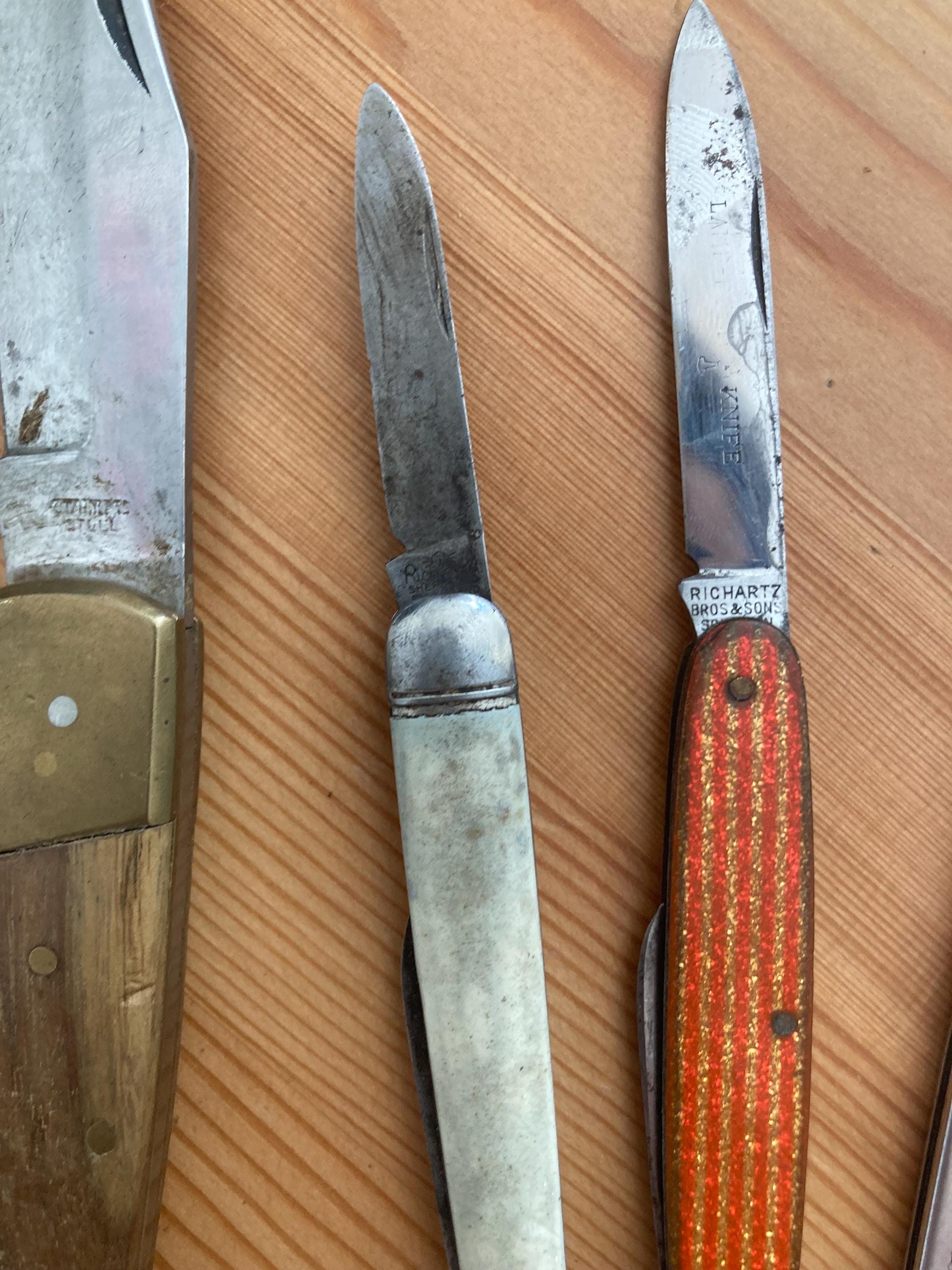 15 X Vintage Pocket Knifes Joblot Sheffield, Richartz, IXL George