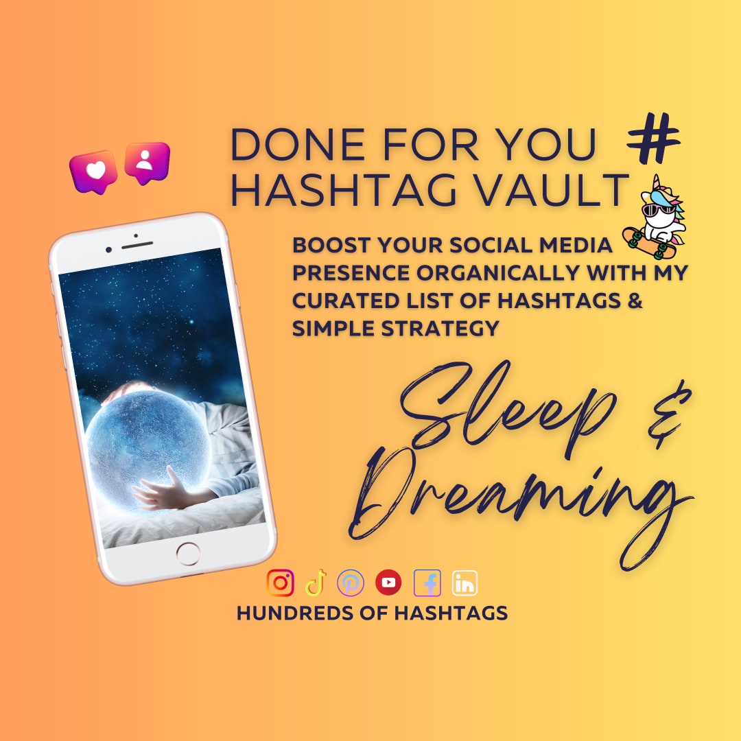 Social Media Hashtag Vault Sleep & Dreaming, Done for You, Social