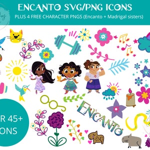 Encanto SVG PNG Icon Bundle (4 Free Character PNGs), Encanto Clipart Images Instant Digital Download Cut File Cricut