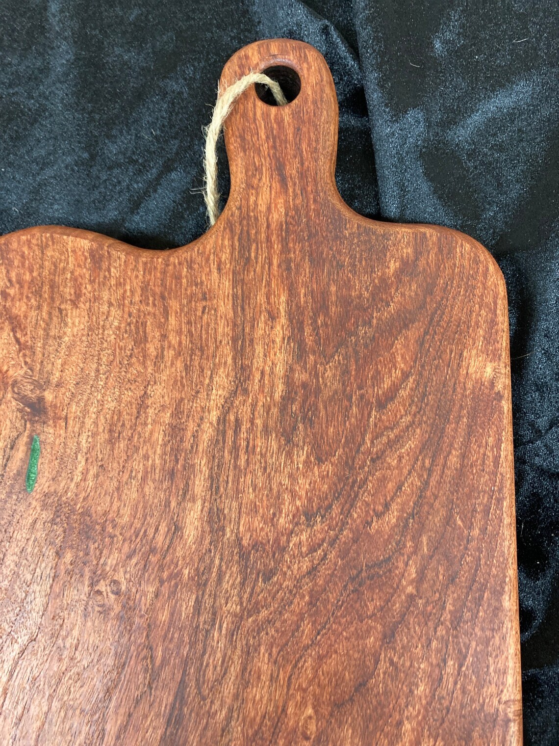 333. Mesquite wood cutting board with green resin inlay. Etsy