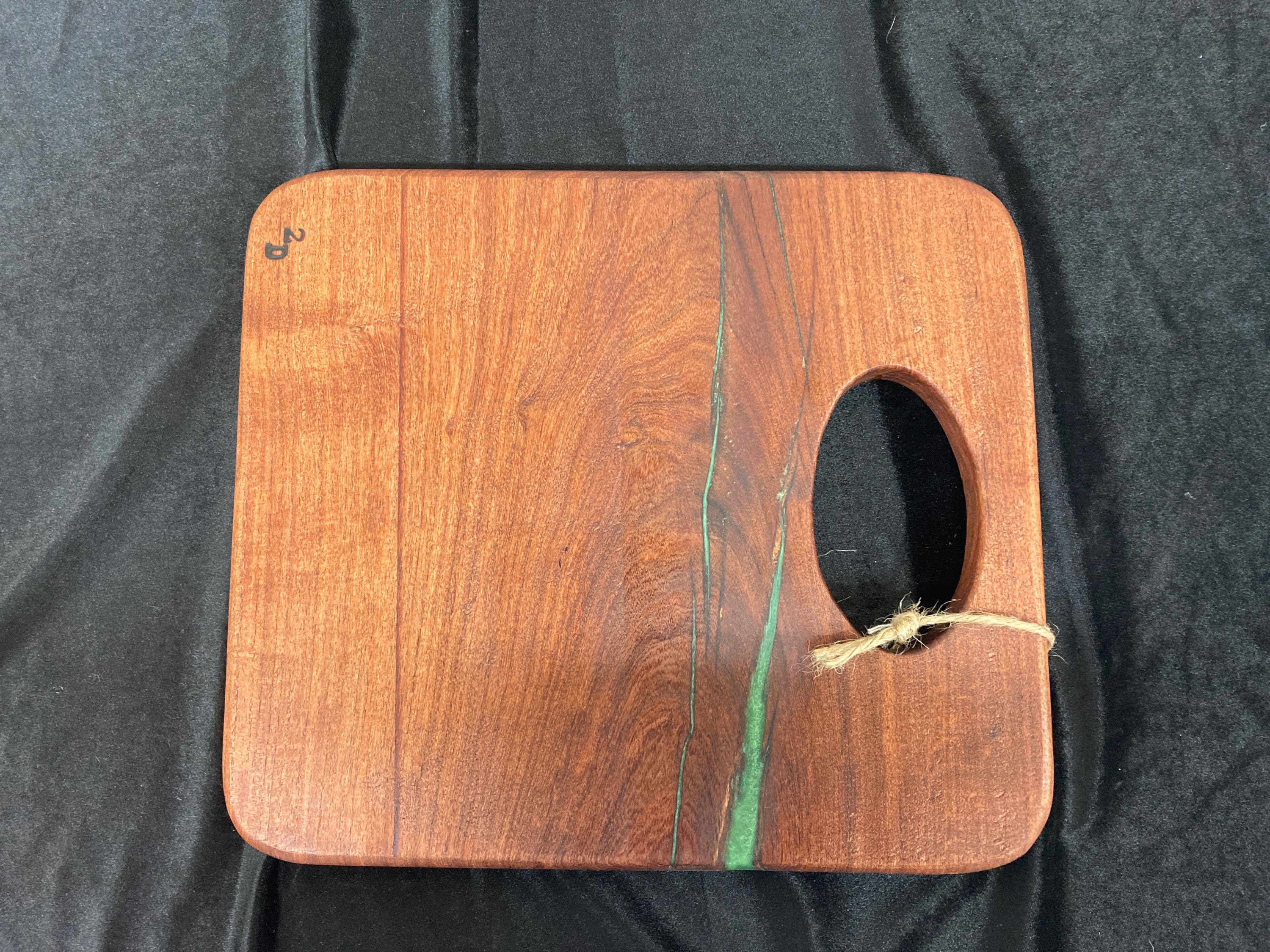 328. Mesquite wood cutting board with green resin Etsy