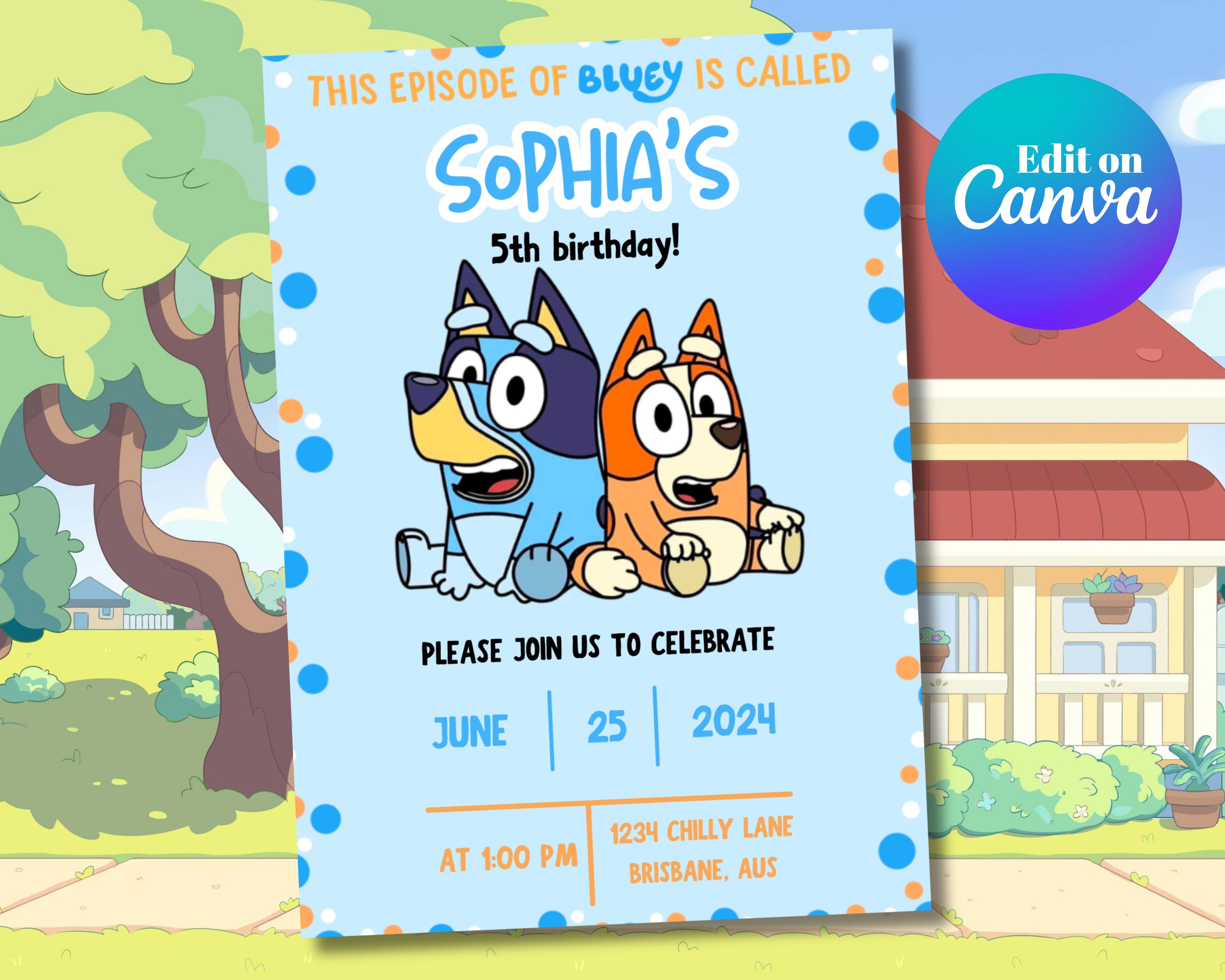 Bluey Birthday Invitation TEMPLATE Etsy Bluey Birthday Invitation TEMPLATE Etsy