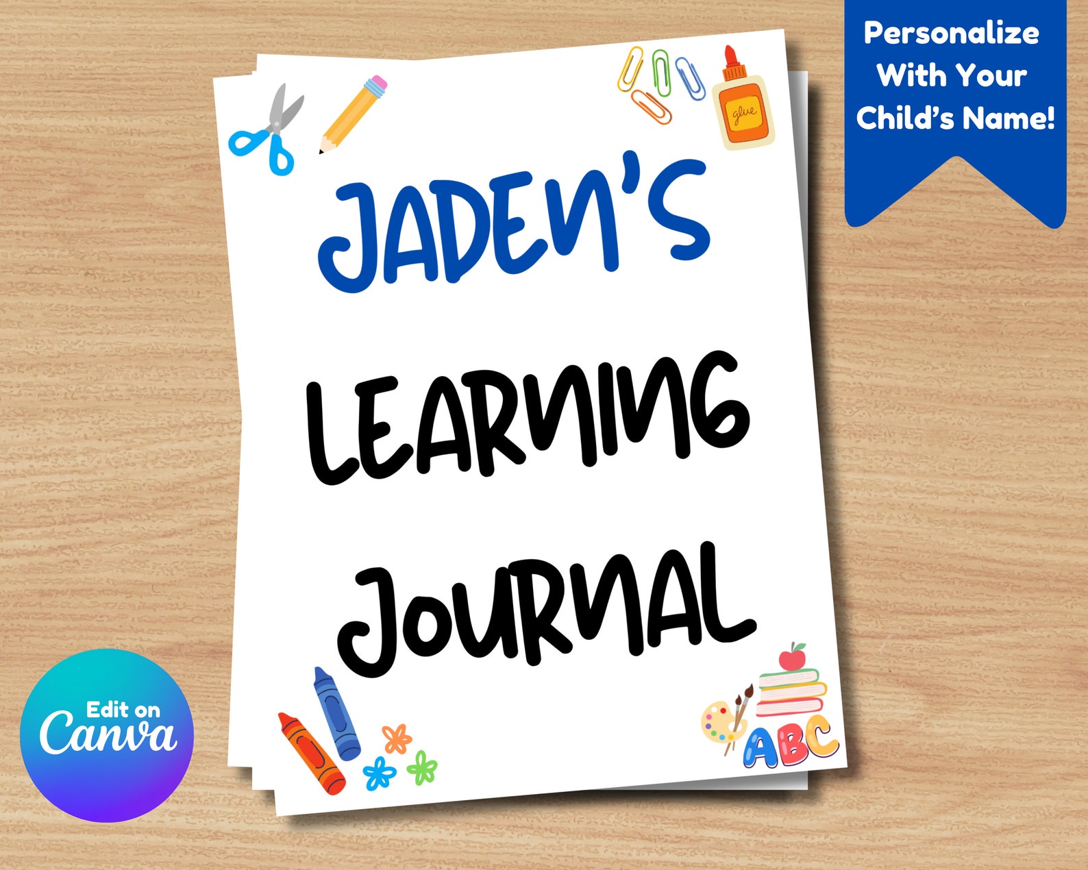 Toddler Learning Journal DIGITAL PRINTABLES | Customizable Cover Page ...