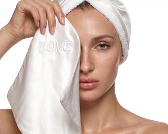Mulberry Silk Face Towel with Bamboo Terry: Hyaluronic Acid, Sensitive Skin