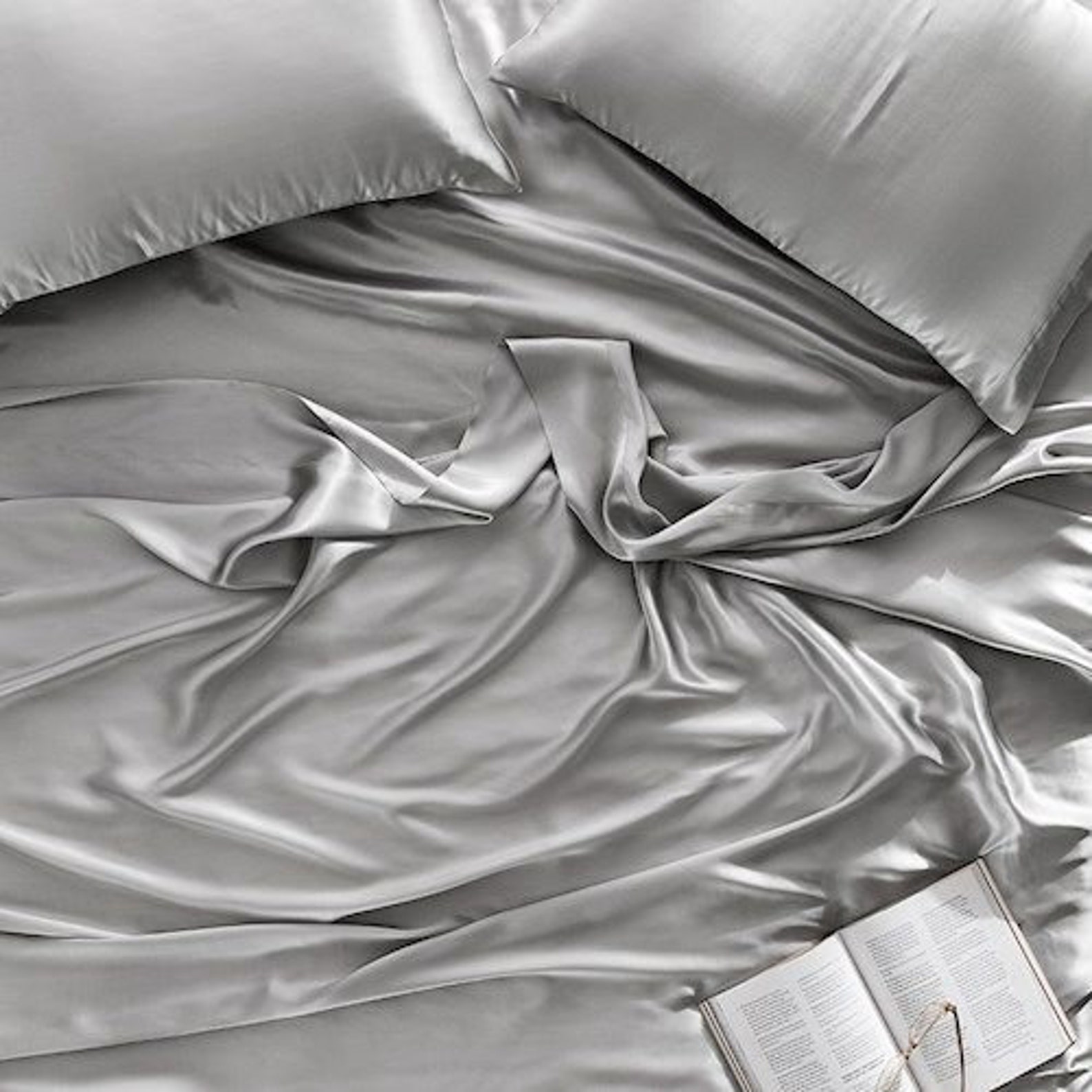 Drap de soie de luxe set by INNELLI 4 pcs Silver Grey Etsy