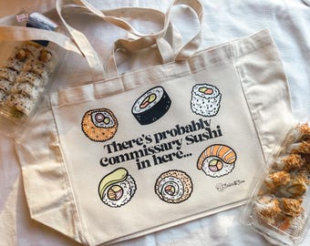 Commissary Sushi Reusable Canvas Tote - Military Wife Gift
